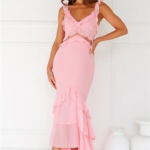 Hello Molly Pink Ruffle Dress